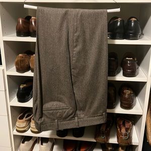 Men’s 35” brown wool flannel trousers